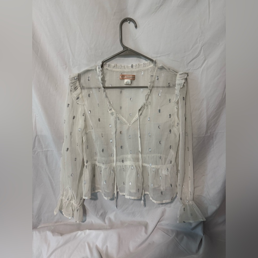 Elegant White Sheer Blouse